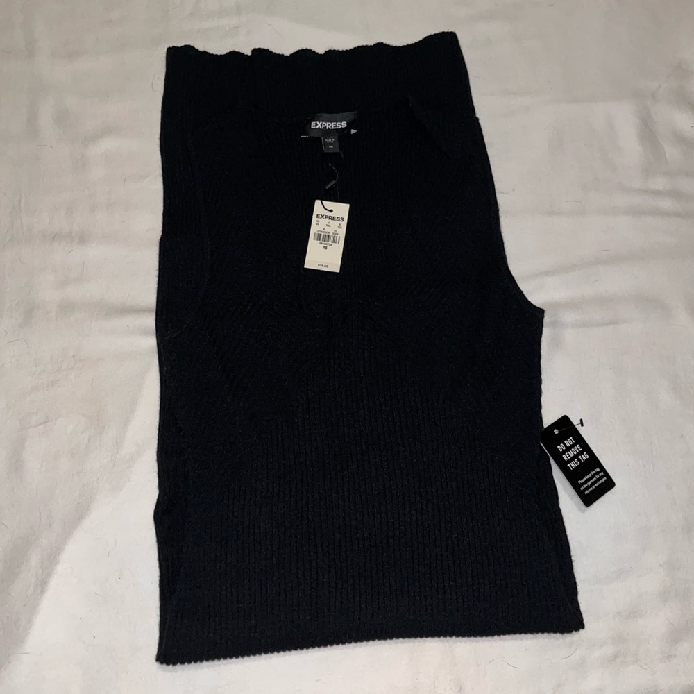 NWT Express Black Sleeveless Sweater Dress